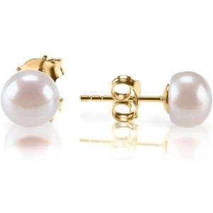 Classic Gold and White Pearl Earrings